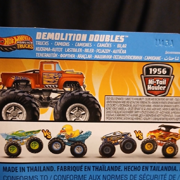 1956 Ford Vs Raptor F150 Hot Wheels Monster Trucks 2-Pack - Orange and Blue - Picture 11 of 12